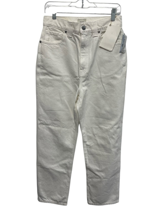 Khaite Size 30 White Cotton Wide Leg Zip Fly Jeans White / 30