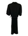 Lafayette 148 Size 10 Black Acetate & Polyester Button Front Tie belt Dress Black / 10