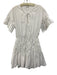 Jason Wu Size 12 White Cotton & Polyester Tie Detail Back Cut Out Gathered Dress White / 12