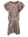 Poupette St. Barth Size M White & Multi Viscose floral print V Neck Ruffle Dress White & Multi / M