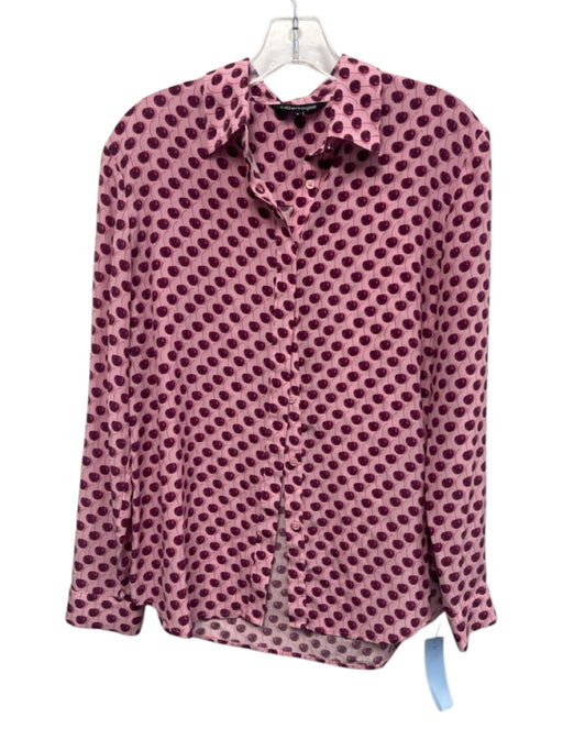 Catherine Gee Size S Pink Silk All Over Print Top Pink / S