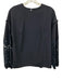 Pearl by Lela Rose Size M Navy Blue Polyester Ruffle Crochet Lace Top Navy Blue / M
