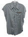 Brunello Cucinelli Size L Slate Blue Cotton & Poliamide Cap Sleeve Top Slate Blue / L