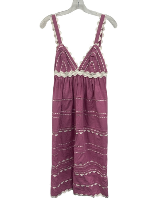 Sofie the Label Size S Pink & White Cotton Ric Rac Sleeveless Midi Dress Pink & White / S