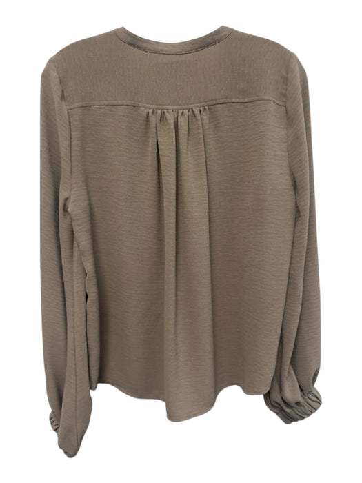 Brochu Walker Size M Taupe Polyester Button Detail Top Taupe / M