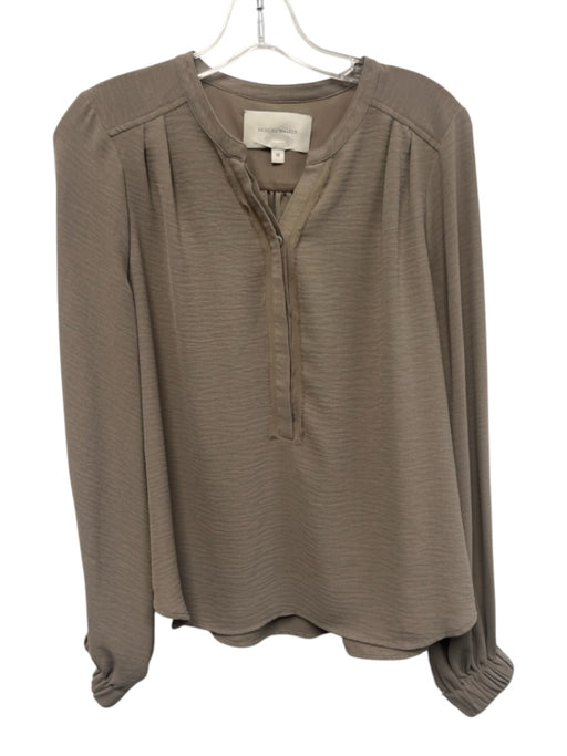Brochu Walker Size M Taupe Polyester Button Detail Top Taupe / M