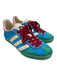 Adidas x Gucci Shoe Size 6 Blue & Multi Leather Low Top Lace Up Sneakers Blue & Multi / 6