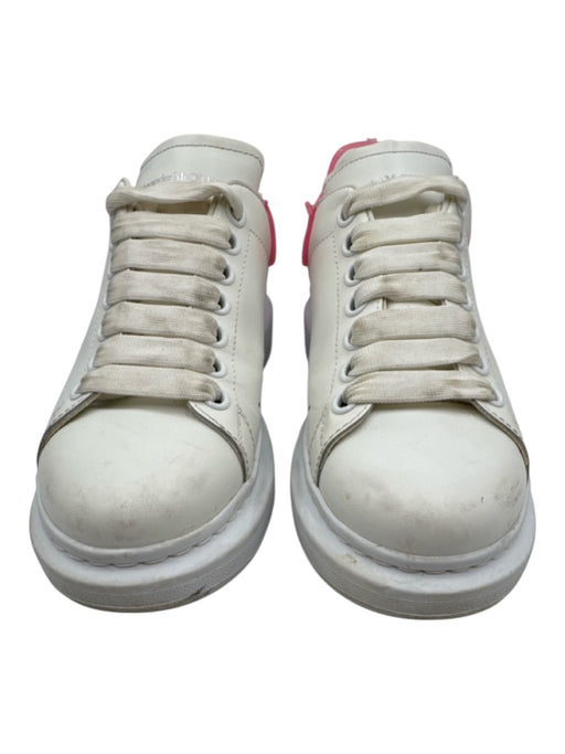 Alexander McQueen Shoe Size 38 White & Pink Leather Oversized Low Top Sneakers White & Pink / 38