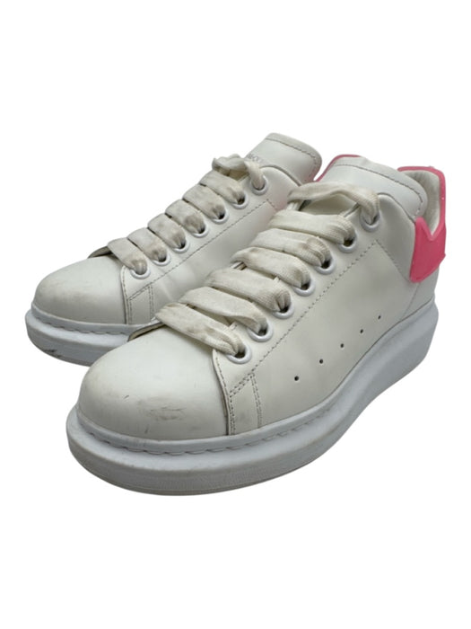 Alexander McQueen Shoe Size 38 White & Pink Leather Oversized Low Top Sneakers White & Pink / 38