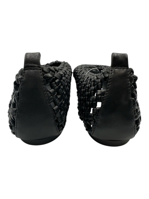 LA Tribe Shoe Size 39 Black Leather Woven Flats Black / 39