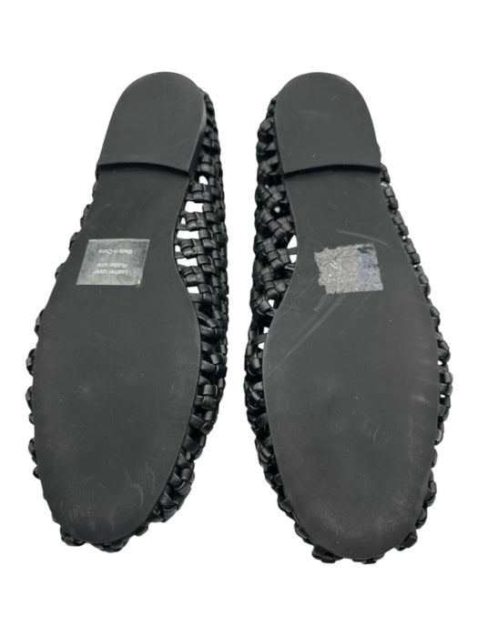 LA Tribe Shoe Size 39 Black Leather Woven Flats Black / 39