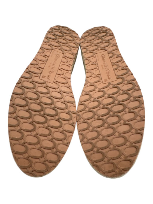 Gianvito Rossi Shoe Size 38 Gold Leather Jute Metallic Mary Jane Flats Gold / 38