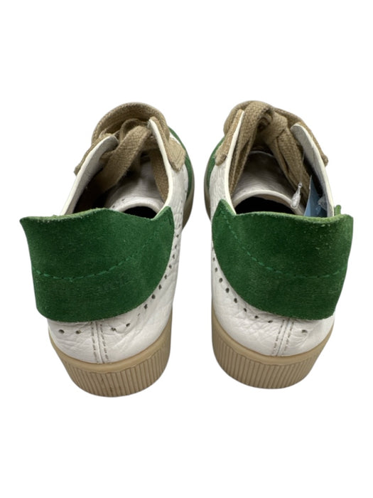 Pedro Garcia Shoe Size 38 White & Green Leather Perforated Low Top Shoes White & Green / 38