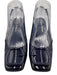 Santoni Shoe Size 37.5 Navy Blue Patent Leather Square Toe Slingback Pumps Navy Blue / 37.5