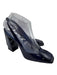 Santoni Shoe Size 37.5 Navy Blue Patent Leather Square Toe Slingback Pumps Navy Blue / 37.5