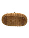J. McLaughlin Beige & Brown Straw goldtone hardware Bamboo Handle Wicker Bag Beige & Brown