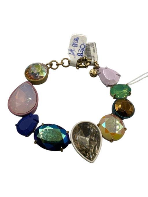 J. Crew Multicolor Metal Toggle Clasp Jeweled Bracelet Multicolor