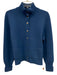 Akris Size 12 Blue Cashmere Snaps Front Pockets Long Sleeve Cardigan Blue / 12