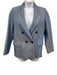 Forte Forte Size M / 2 Blue Print Cotton Blend Herringbone Double Breast Jacket Blue Print / M / 2