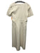 Tanya Taylor Size 14 Ivory White Cotton Denim Paneled Back Zip Maxi Dress Ivory White / 14