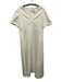 Tanya Taylor Size 14 Ivory White Cotton Denim Paneled Back Zip Maxi Dress Ivory White / 14