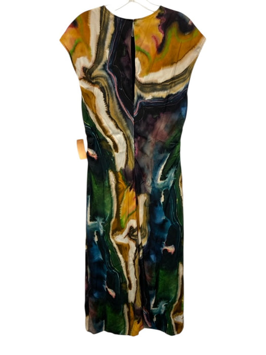Marie Oliver Size L Blue, Green, Multi Viscose Back Zip Abstract Dress Blue, Green, Multi / L