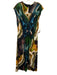 Marie Oliver Size L Blue, Green, Multi Viscose Back Zip Abstract Dress Blue, Green, Multi / L