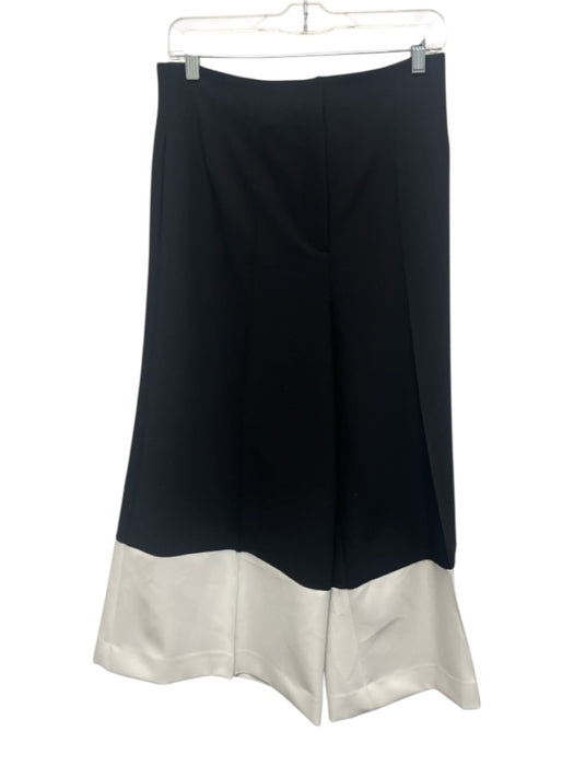 Lela Rose Size 10 Black & White Polyester Pockets Wide Leg Trouser Pants Black & White / 10