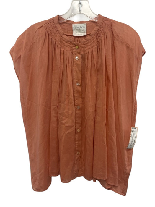 Forte Forte Size M / 2 Blush Pink Cotton Semi-Sheer Front Button Closure Top Blush Pink / M / 2