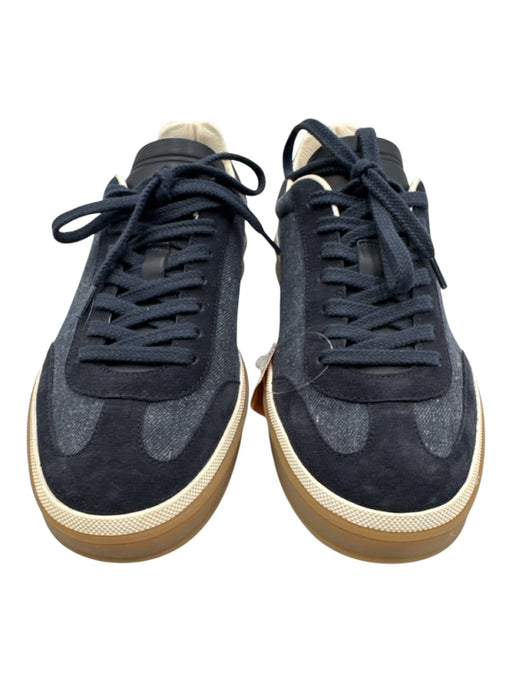 Loro Piana Shoe Size 38 Navy Blue & Brown Suede & Denim Laces Sneakers Navy Blue & Brown / 38