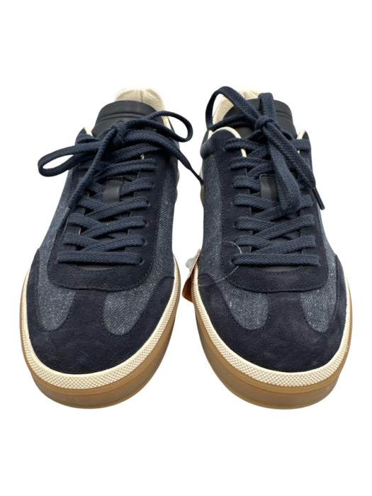 Loro Piana Shoe Size 38 Navy Blue & Brown Suede & Denim Laces Sneakers Navy Blue & Brown / 38