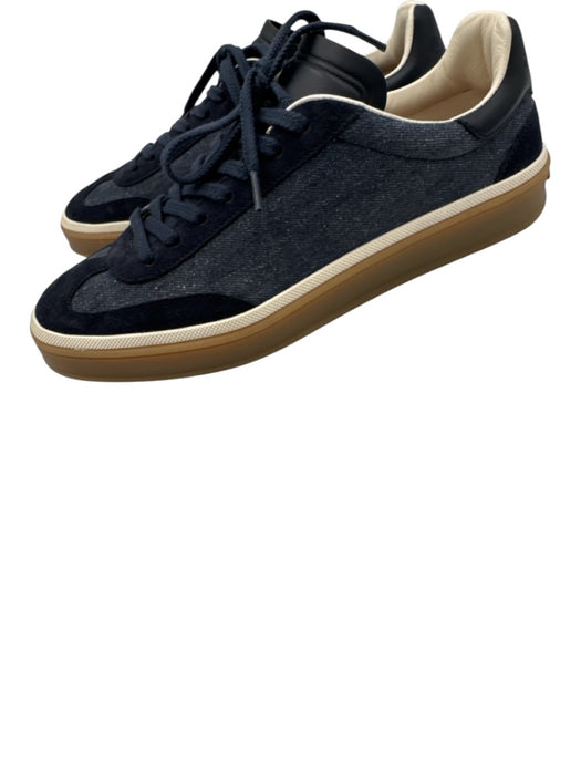 Loro Piana Shoe Size 38 Navy Blue & Brown Suede & Denim Laces Sneakers Navy Blue & Brown / 38