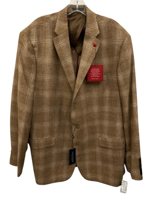 Lucchese NWT Tan Wool Plaid 2 Button Men's Blazer Tan / 50L