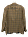 Hickey Freeman Tan & Gray Print Cashmere Plaid 2 Button Men's Blazer Tan & Gray Print / Est L