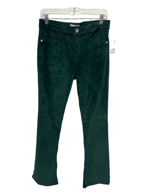 Frame Size 29 Dark Green Cotton Corduroy Bootcut High Rise Ankle Slits Jeans Dark Green / 29