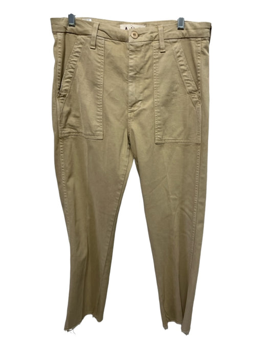 AMO Size 29 Khaki Beige Cotton & Lyocell Button & Zip Carpenter Pocket Pants Khaki Beige / 29