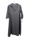 Labo.art Size 1 Gray Cotton V Neck Collar Oversized 3/4 Sleeve Dress Gray / 1