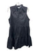 Amanda Uprichard Size L Black Cotton & Polyester V Neck Tiered Knee Length Dress Black / L