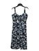 Veronica Beard Size 12 Navy Blue, White, Green Linen & Viscose Floral Midi Dress Navy Blue, White, Green / 12