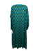 La Double J Size M Teal & Burgundy Cotton & Viscose Blend Knit Crew Neck Dress Teal & Burgundy / M