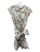 Christy Lynn Size M Cream & Brown Cotton Floral Button Down Rope Trim Sash Dress Cream & Brown / M