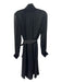 Lafayette 148 Size M Black Silk Turtle Neck Sash Long Sleeve Midi Dress Black / M