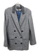 Rag & Bone Size 8 Gray & Blue Wool & Polyester Plaid Double Breast Blazer Jacket Gray & Blue / 8