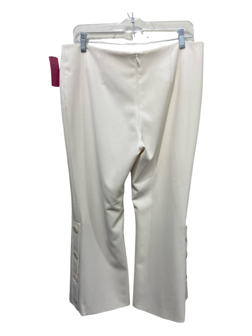 Alexis Size L Ivory Polyester & Polyurethane Back Zip Cropped Boot Cut Pants Ivory / L