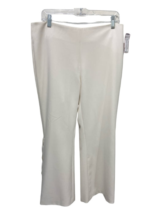 Alexis Size L Ivory Polyester & Polyurethane Back Zip Cropped Boot Cut Pants Ivory / L