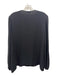 Lafayette 148 Size M Black Silk Front Keyhole Long Puff Sleeve Top Black / M