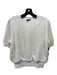 Akris Size M Ivory White Silk & Cashmere Fuzzy Knit Crew Neck Short Sleeve Top Ivory White / M