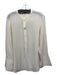 DAY Birger et Mikkelsen Size 40/M Cream Silk Half Button Long Sleeve Blouse Top Cream / 40/M