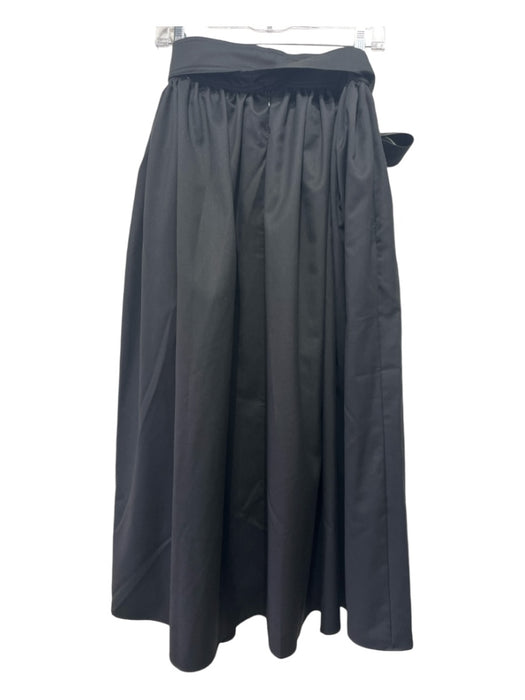 SLOAN Size 2 Black Cotton Tie Waist Midi Skirt Black / 2