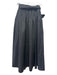 SLOAN Size 2 Black Cotton Tie Waist Midi Skirt Black / 2